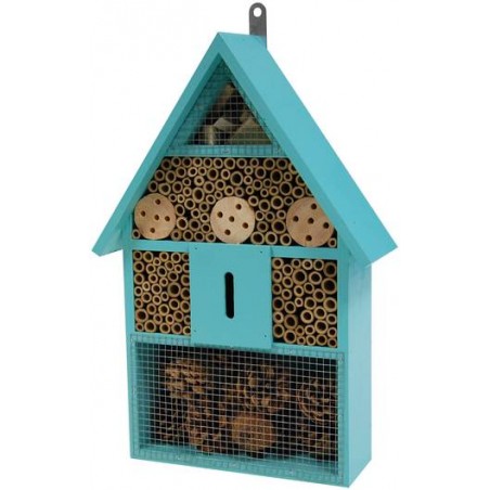 Hôtel d'insectes en bois bleu clair - Benelux à 15,95 € - Kinlys - 17082 - Nichoirs