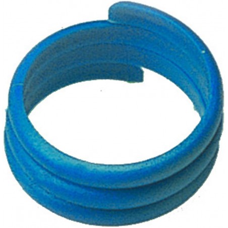 100 Bagues en plastique spirale pour poules 18mm - Bleu à 9,95 € - Kinlys - 14473BLAUW - Bagues