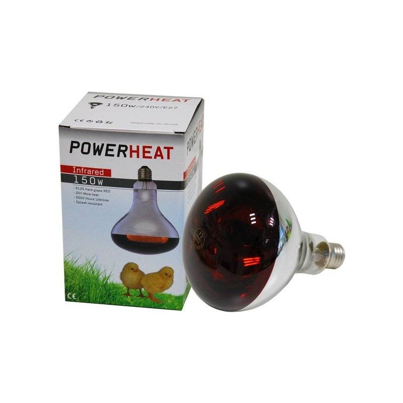 Ampoule infrarouge R125 150W Rouge - Powerheat