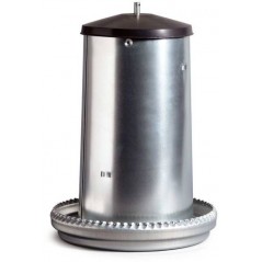 Mangeoire à trèmie en métal avec couvercle 22L - Benelux à 32,95 € - Kinlys - 2471 - Mangeoires