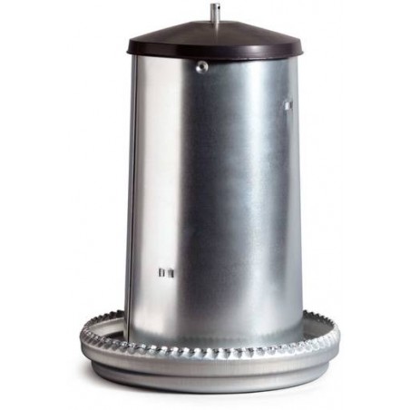 Mangeoire à trèmie en métal avec couvercle 22L - Benelux à 32,95 € - Kinlys - 2471 - Mangeoires