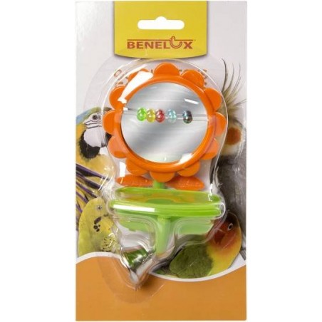 Miroir fleur en plastique avec cloche et mangeoire à 9,95 € - Kinlys - 14040 - Jouets