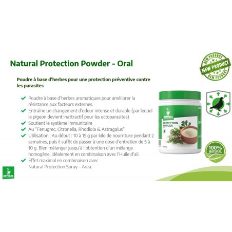 Protection Powder 600gr, poudre à base d'herbes - Natural