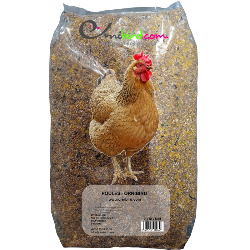 Poules - Ornibird, mélange concassé pour poules 20kg à 11,50 €