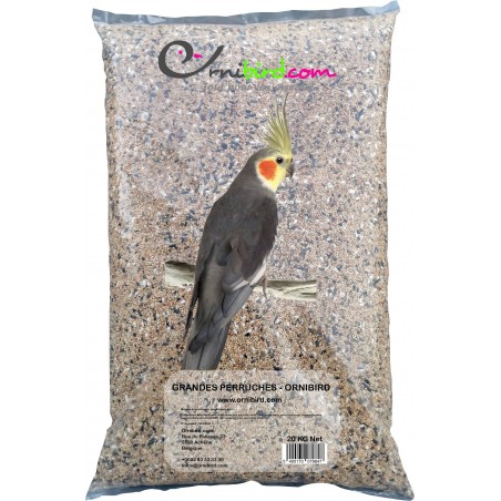 Grandes Perruches - Ornibird, mélange pour grandes perruches 20kg à 24,95 € - Private Label - Ornibird - 700122 - Grandes Per...