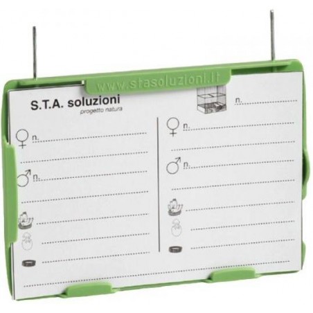 Support carte d'élevage blanc en plastique - S.T.A. Soluzioni à 1,15 € - S.T.A. Soluzioni - I086B - Matériels d'élevage