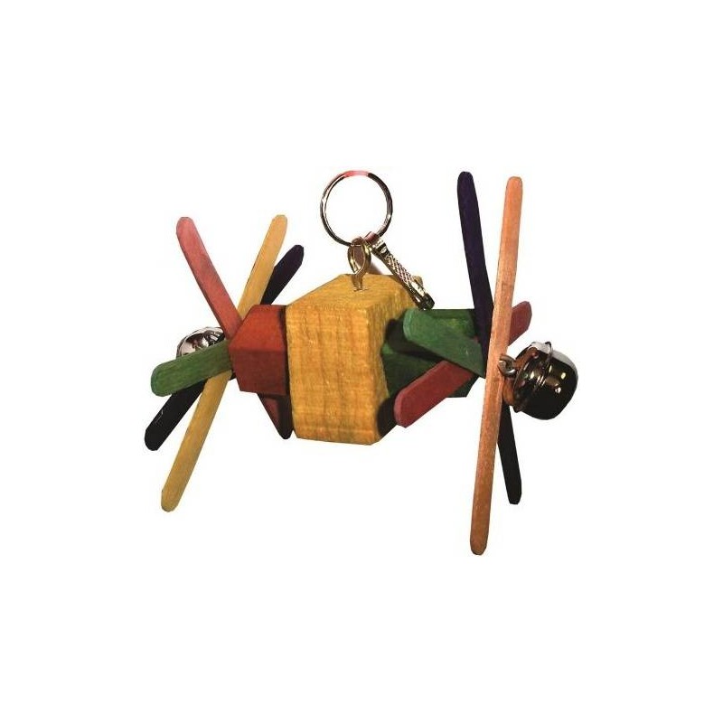 Jouet petit jeu en bois 11cm avec deux cloches