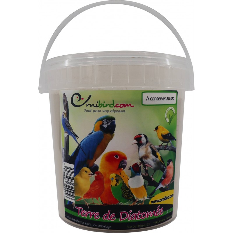 Terre de Diatomée alimentaire Blanche en seau 1L - Ornibird