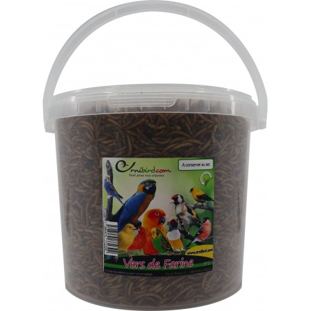 Mealworm, vers de farine déshydratés, seau de 5L - Ornibird 10630-5L/L Private Label - Ornibird 17,60 € Ornibird
