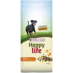 Happy Life Adult Beef 15kg - Aliment varié à base de boeuf - chiens adultes vitaux à 39,40 € - Versele-Laga - 431104 - Happy ...