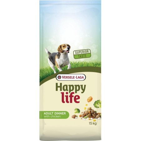 Happy Life Adult Chicken Dinner 15kg - Repas varié à base de poulet - chiens adultes vitaux à 41,85 € - Versele-Laga - 431106...