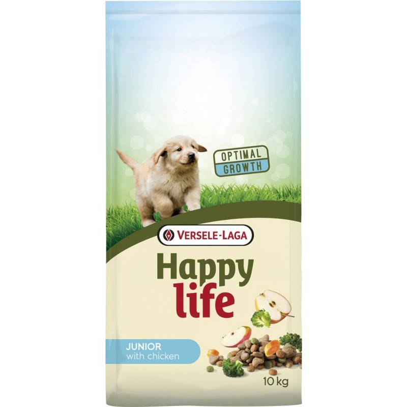 Happy Life Junior Chicken 10kg - Aliment varié à base de poulet - chiots vitaux en croissance