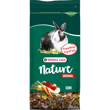 Nature Original Cuni 750gr - Mélange complet enrichi pour lapins (nains) adultes à 4,25 € - Versele-Laga - 461455 - Nature