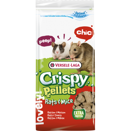 Crispy Pellets Rats et Mice 1kg - Aliment en granulés, riche en protéines, pour rats & souris