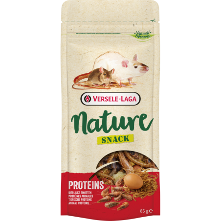 Nature Snack Proteins 85gr - Mélange riche et varié aux protéines animales à 2,90 € - Versele-Laga - 461437 - Nature