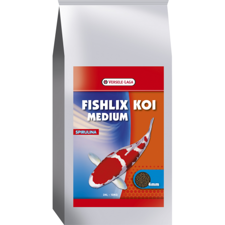 Fishlix Koi Meduim 4mm 8kg - Granulés extrudés flottants pour koi à 47,75 € - Versele-Laga - 450004 - Fishlix