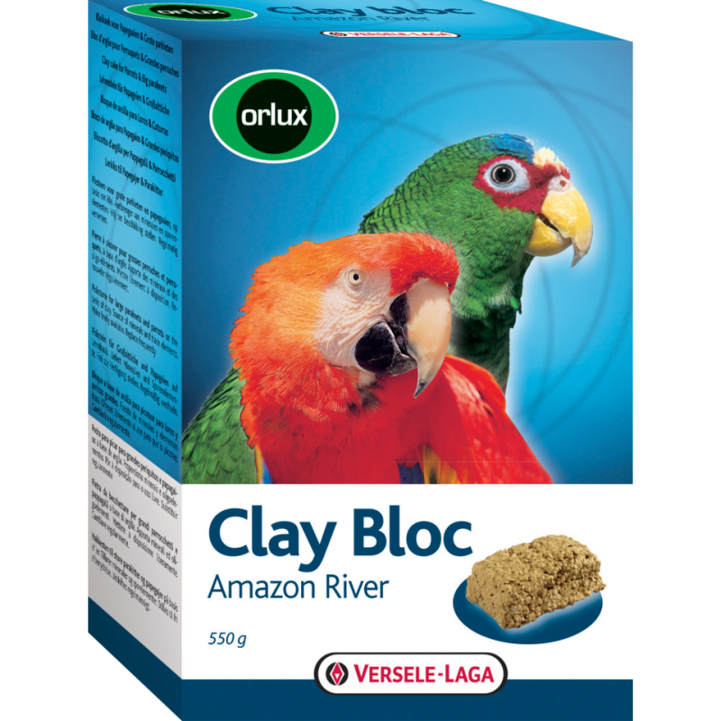 Orlux Clay Bloc Amazon River 550gr - Pierre à picorer à l'argile - grandes perruches & perroquets