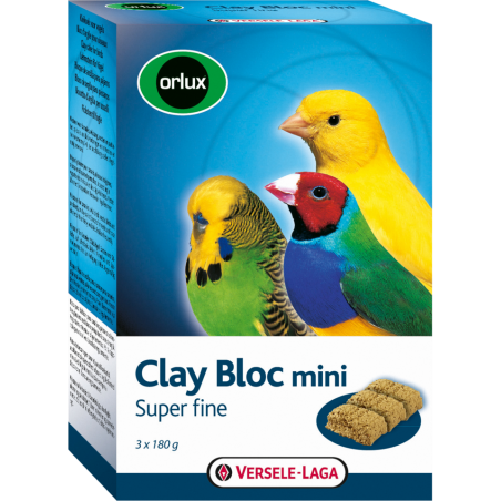 Orlux Clay Bloc Mini 540gr - Brique à picorer canaris, oiseaux exotiques, perruches ondulées