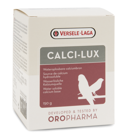 Oropharma Calci-Lux 150gr- Source de calcium hydrosoluble - oiseaux à 11,15 € - Versele-Laga - 460214 - Oropharma