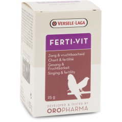 Oropharma Ferti-Vit 25gr - Mélange de vitamines pour la fertilité et la vitalité - oiseaux à 6,00 € - Versele-Laga - 460205 -...