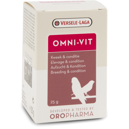 Oropharma Omni-Vit 25gr - Mélange de vitamines pour l'élevage et la condition - oiseaux
