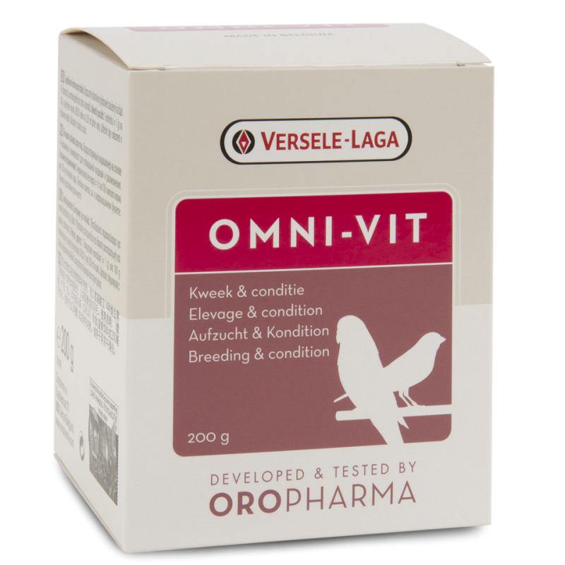 Oropharma Omni-Vit 200gr - Mélange de vitamines pour l'élevage et la condition - oiseaux