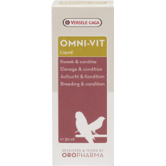 Oropharma Omni-Vit Liquid 30ml - Mélange de vitamines pour l'élevage et la condition - oiseaux à 8,40 € - Versele-Laga - 4602...