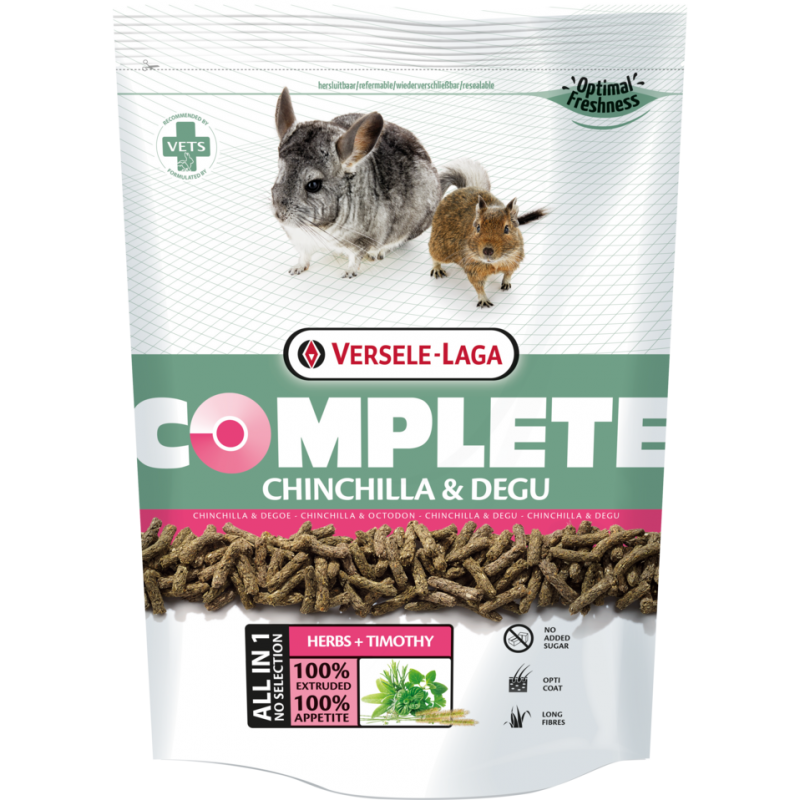 Complete Chinchilla & Degu 500gr - Croquettes riches en fibres pour chinchillas et dègues