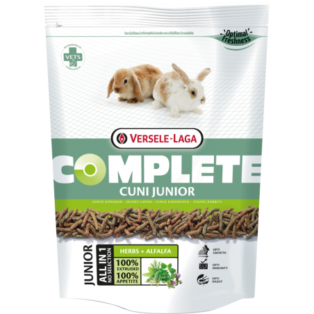 Complete Cuni Junior 500gr - Croquettes riches en protéines - jeunes lapins (nains) 6-8 mois à 5,40 € - Versele-Laga - 461308...