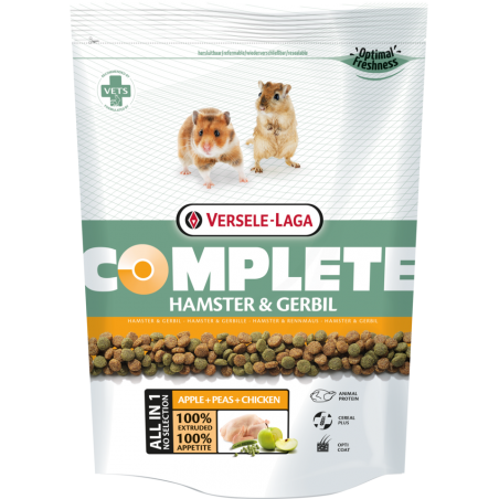 Complete Hamster & Gerbil 500gr - Croquettes riches en protéines - hamsters (nains) et gerbilles à 5,40 € - Versele-Laga - 46...