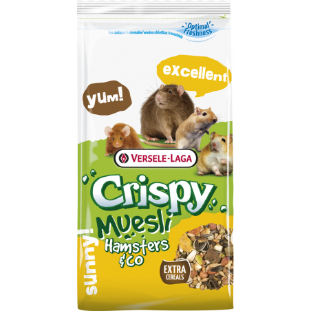 Crispy Muesli - Hamsters & Co 2,75kg - Mélange riche en protéines pour hamsters, gerbilles, rats & souris 461722 Versele-Laga...