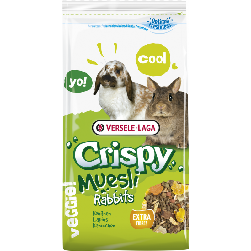 Crispy Muesli - Rabbits 20kg - Mélange de qualité, riche en fibres, pour lapins (nains)