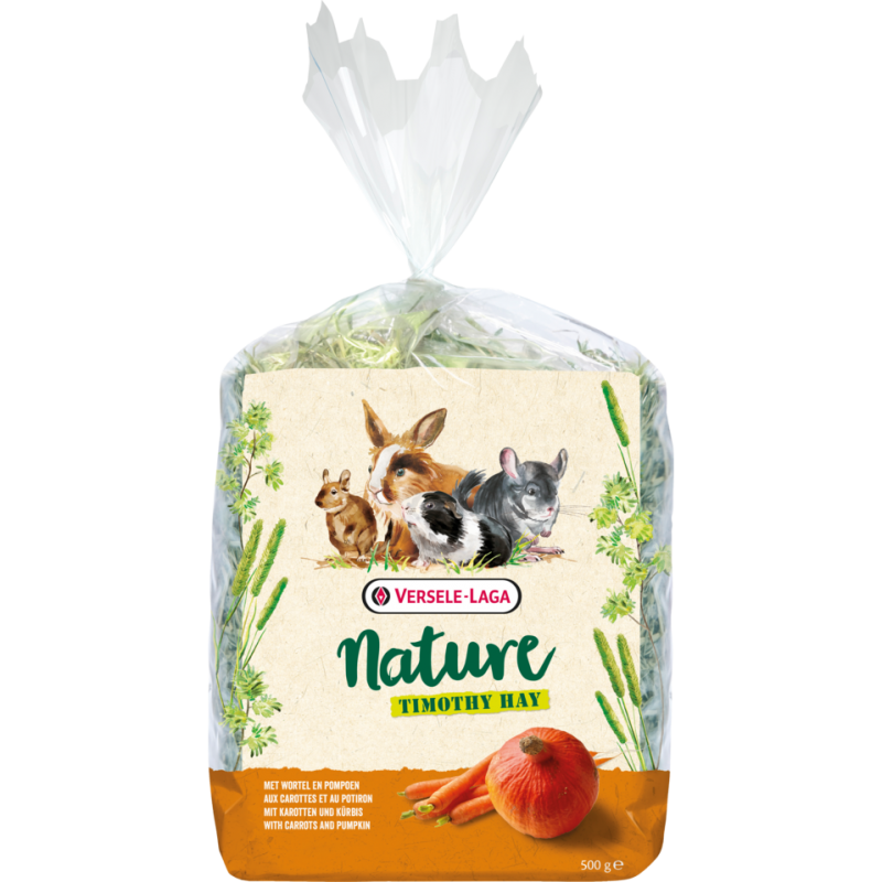 Nature Thimothy Hay Carrot et Pumpkin 500gr - Du foin thimothy enrichi de carottes et de potiron