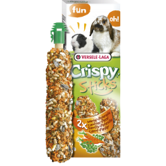 Crispy Sticks Lapins-Cobayes Carottes & Persil 2 pcs 110gr - Sticks à ronger cuits au four à 2,95 € - Versele-Laga - 462060 -...