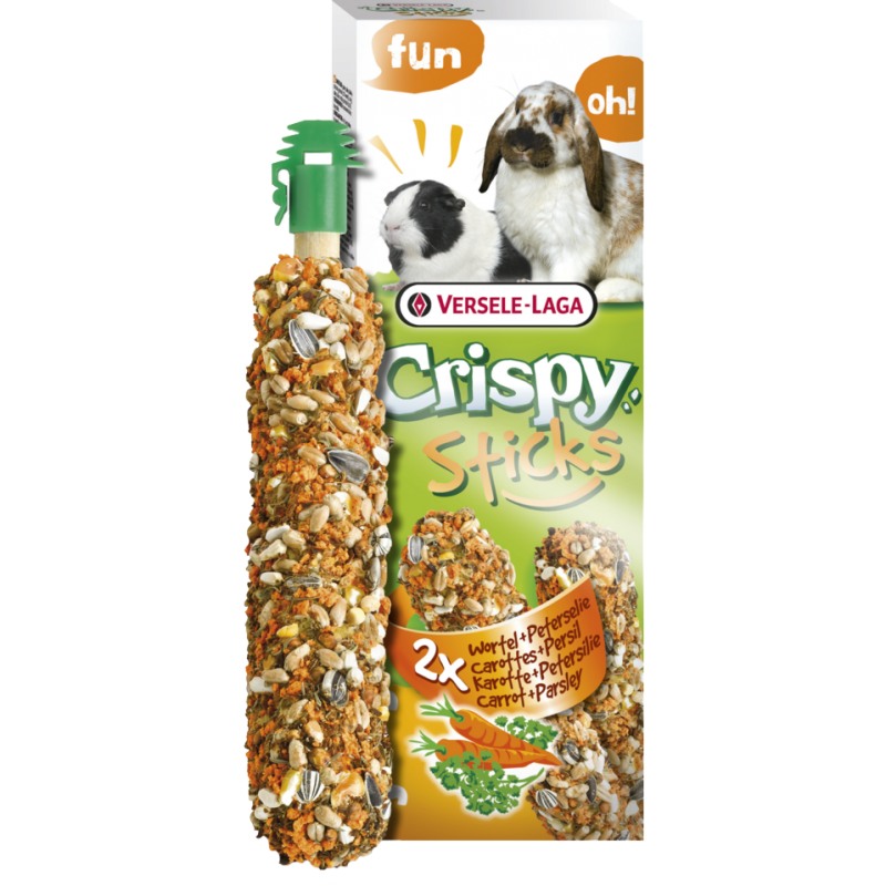 Crispy Sticks Lapins-Cobayes Carottes & Persil 2 pcs 110gr - Sticks à ronger cuits au four