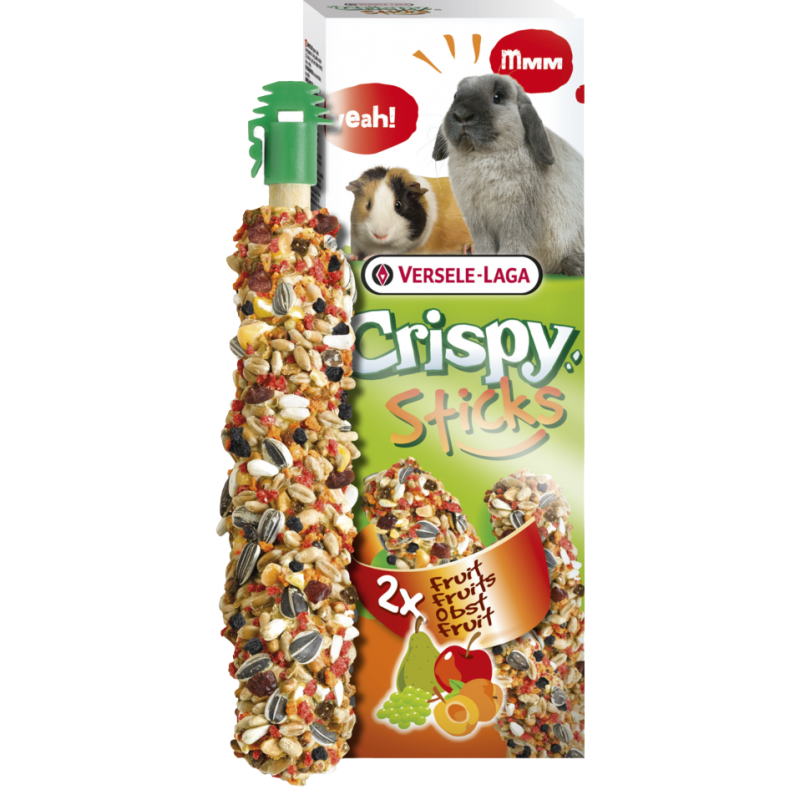 Crispy Sticks Lapins-Cobayes Fruits 2 pcs 110gr - Sticks à ronger cuits au four