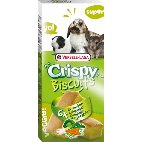 Crispy Biscuits Légumes 6 pcs 70gr - Biscuits légers pour tous les petits mammifères à 3,90 € - Versele-Laga - 462007 - Crispy