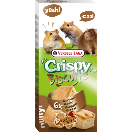 Crispy Biscuits Noix 6 pcs 70gr - Biscuits légers pour tous les petits mammifères à 3,90 € - Versele-Laga - 462008 - Crispy