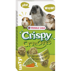 Crispy Crunchies Foin + carottes 75gr - Biscuits légers pour lapins et rongeurs à 2,80 € - Versele-Laga - 462091 - Crispy