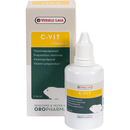 Oropharma C-Vit 50ml - Préparation multivitaminée avec extra vitamine C pour cobayes à 9,10 € - Versele-Laga - 460700 - Vitam...