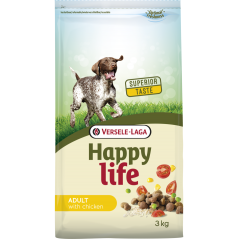 Happy Life Adult Chicken 3kg - Aliment varié à base de poulet - chiens adultes vitaux à 9,40 € - Versele-Laga - 431118 - Happ...