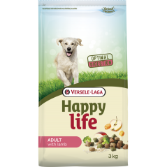 Happy Life Adult Lamb 3kg - Aliment varié à base d'agneau - chiens adultes vitaux à 9,40 € - Versele-Laga - 431100 - Happy life