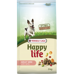 Happy Life Adult Mini Lamb 3kg - Aliment varié à base d'agneau - petits chiens vitaux à 9,40 € - Versele-Laga - 431041 - Happ...