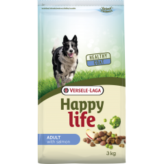 Happy Life Adult au Saumon 3kg - Aliment varié à base de saumon - pour les chiens adultes actifs à 9,40 € - Versele-Laga - 43...