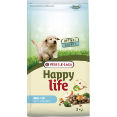 Happy Life Junior Chicken 3kg - Aliment varié à base de poulet - chiots vitaux en croissance à 11,15 € - Versele-Laga - 43103...