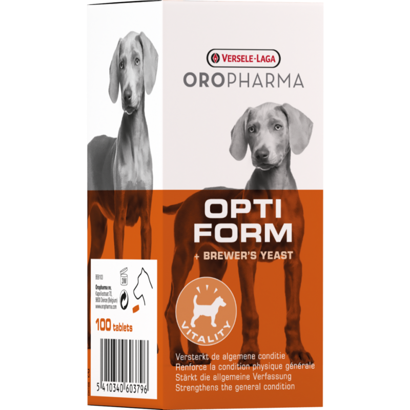 Oropharma Opti Form 100 tablettes - Supplément alimentaire à la levure de bière naturelle - chiens