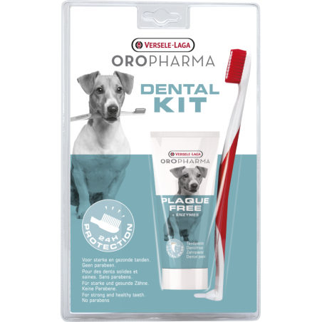 Oropharma Plaque Free Dental Kit 100gr - Dentifrice & brosse à dents contre la plaque dentaire - chiens à 9,30 € - Versele-La...