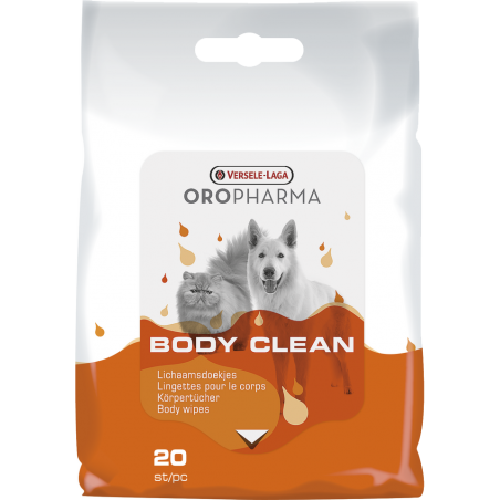 Orpharma Body Clean 20 pièces - Lingettes humides pour le poil