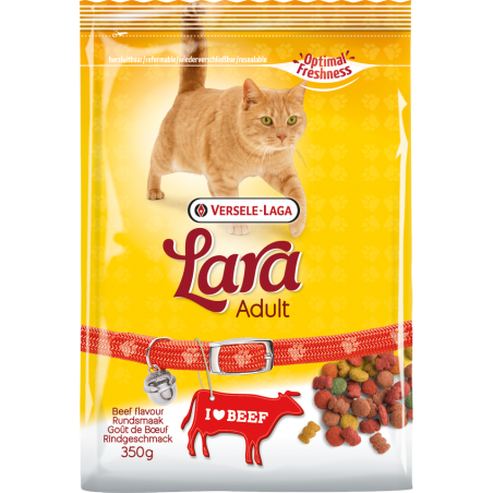 Lara Adult Beef Flavour 10kg - Croquettes délicieuses au bœuf - chats adultes à 29,95 € - Versele-Laga - 441062 - Lara