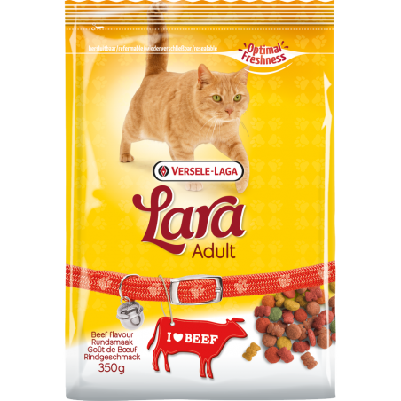 Lara Adult Beef Flavour 10kg - Croquettes délicieuses au bœuf - chats adultes